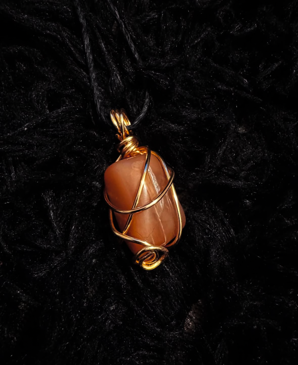 Peach Moonstone Crystal Wrap